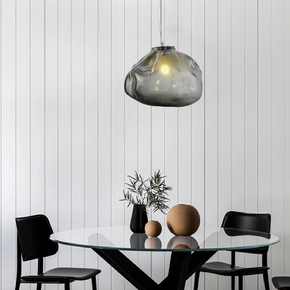 Minimalist Glass Pendant Light Gray