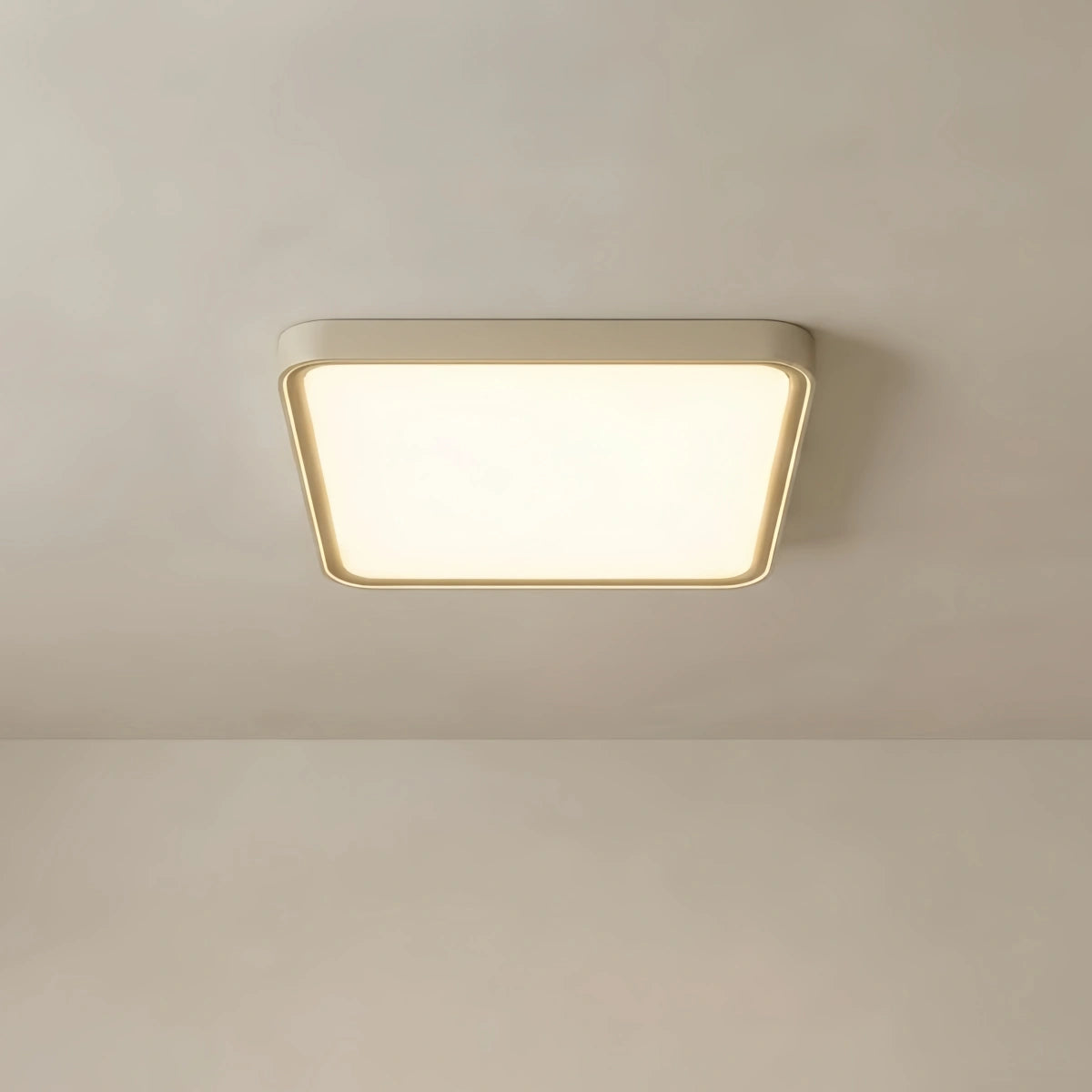 Embrace Modern Gray Ceiling Light – Metal Frame Square/Round for Bedroom