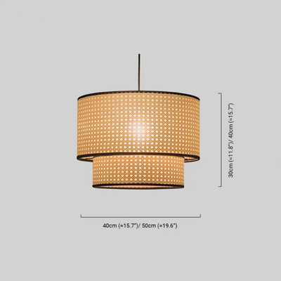 Farmhouse Japanese Rattan Pendant Light