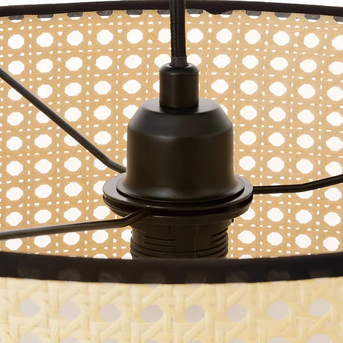 Rattan Pendant Light - Double-Layer Wood Lantern 