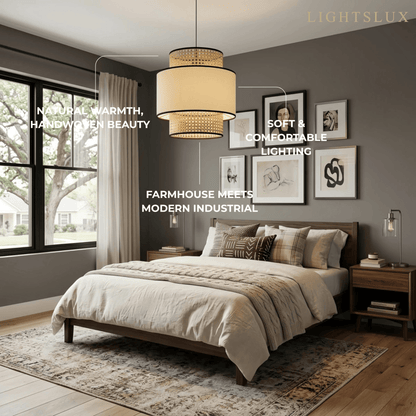 Farmhouse  Pendant Light - Fabric