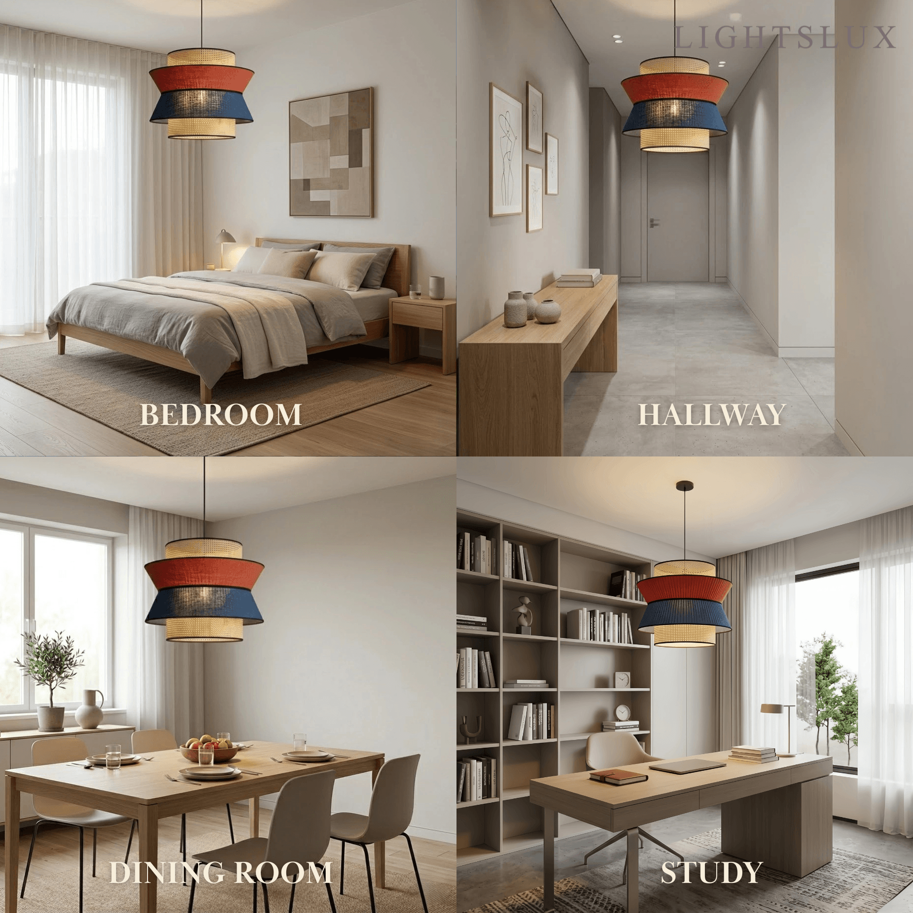 Bamburo Farmhouse Wood Pendant Light - Rustic