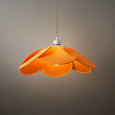 Pendant Light — Metal & Fabric Flower Design for Dining Room/Living Room