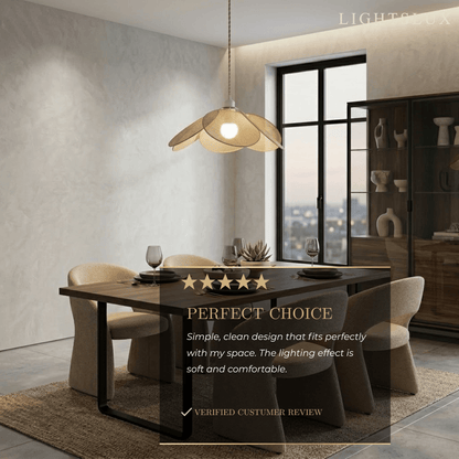 Zenno Farmhouse Metal & Fabric Pendant Light