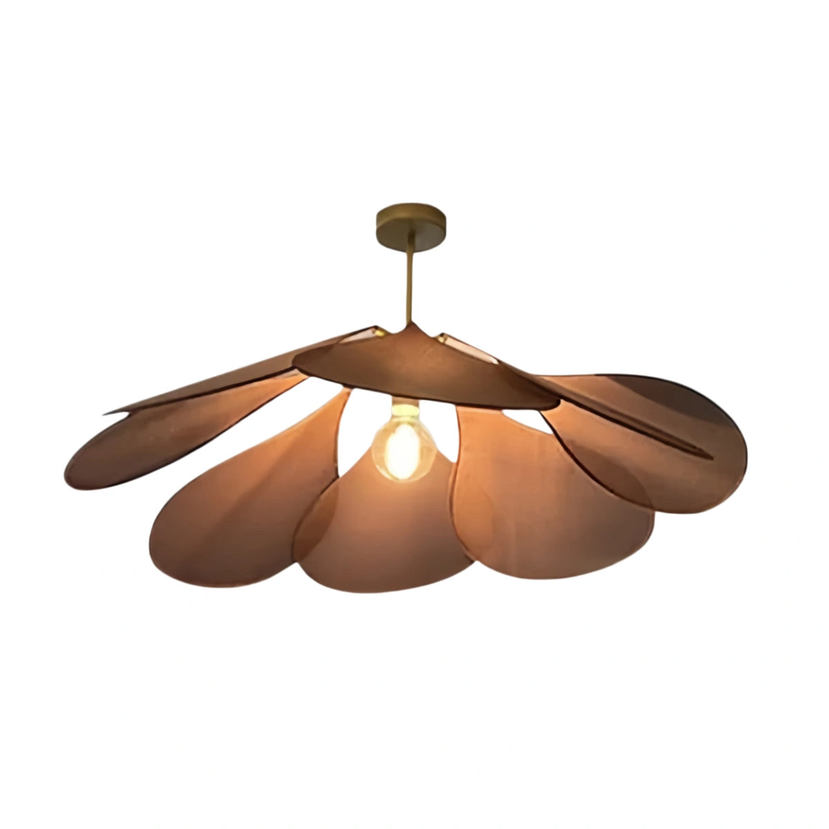 Zenno Art Deco Floral Metal & Fabric Pendant Light