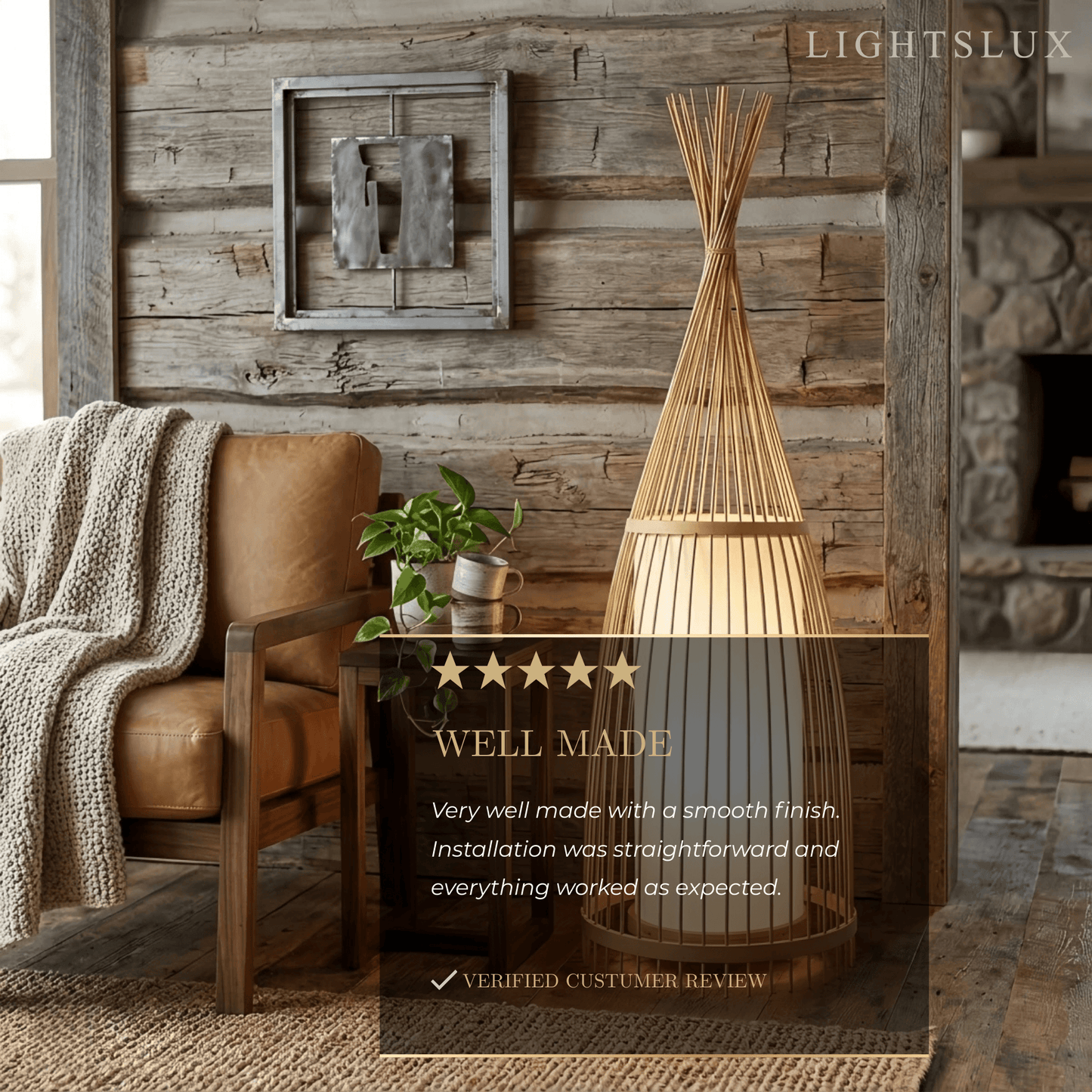 Zenno Designer Bamboo Floor Lamp