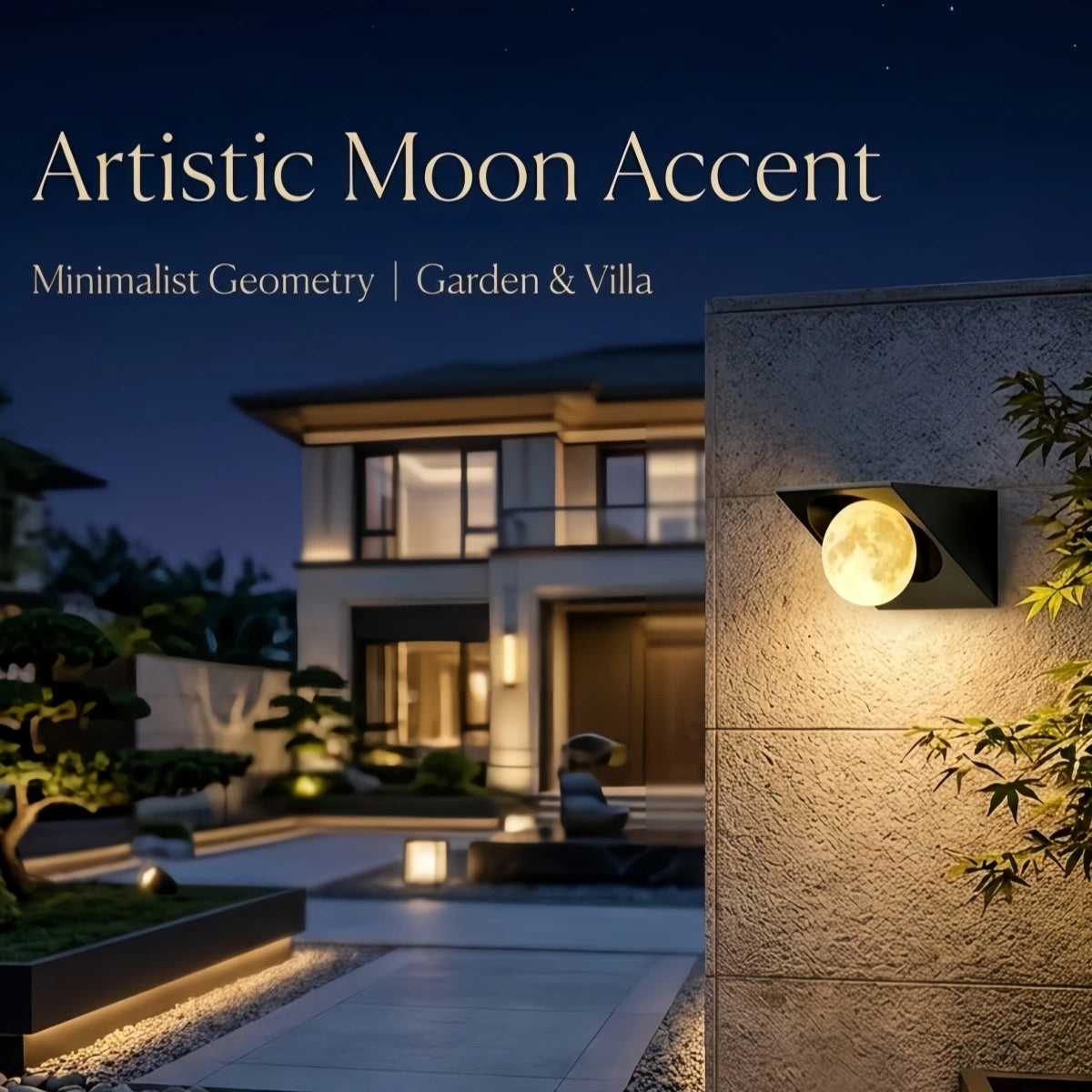Lunara Cubic Outdoor Wall Lamp--Hardwired & Solar for Outdoor
