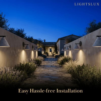 Strata Natural Wall Lamp--Travertine & Wood for Outdoor Yard