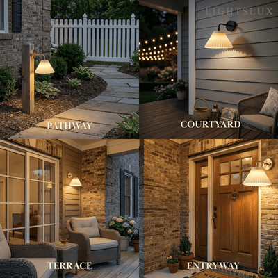 Crema Elegant Wall Lamp-- Brass for Outdoor Courtyard