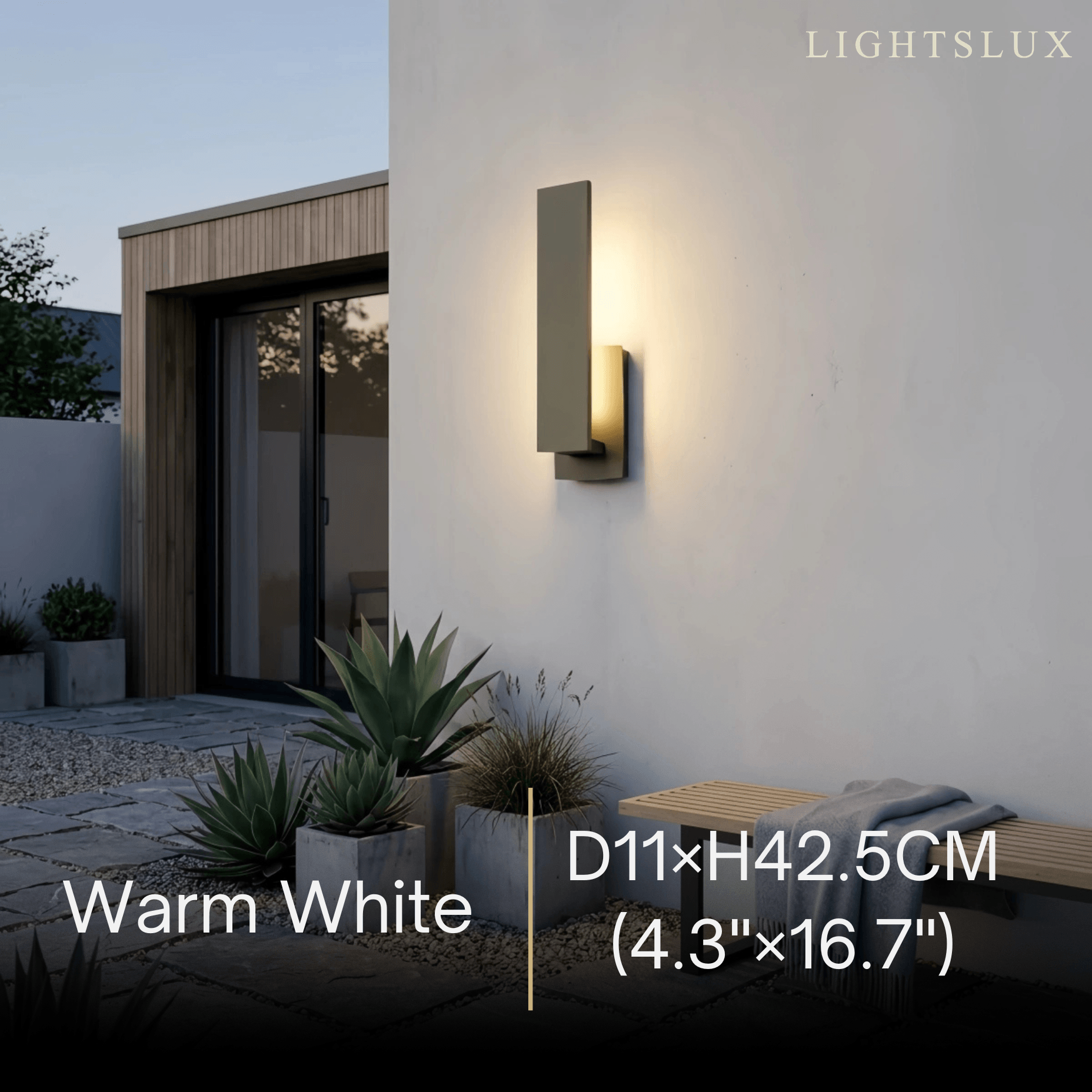 Arcato Wall Lamp--Aluminum Black for Outdoor Yard