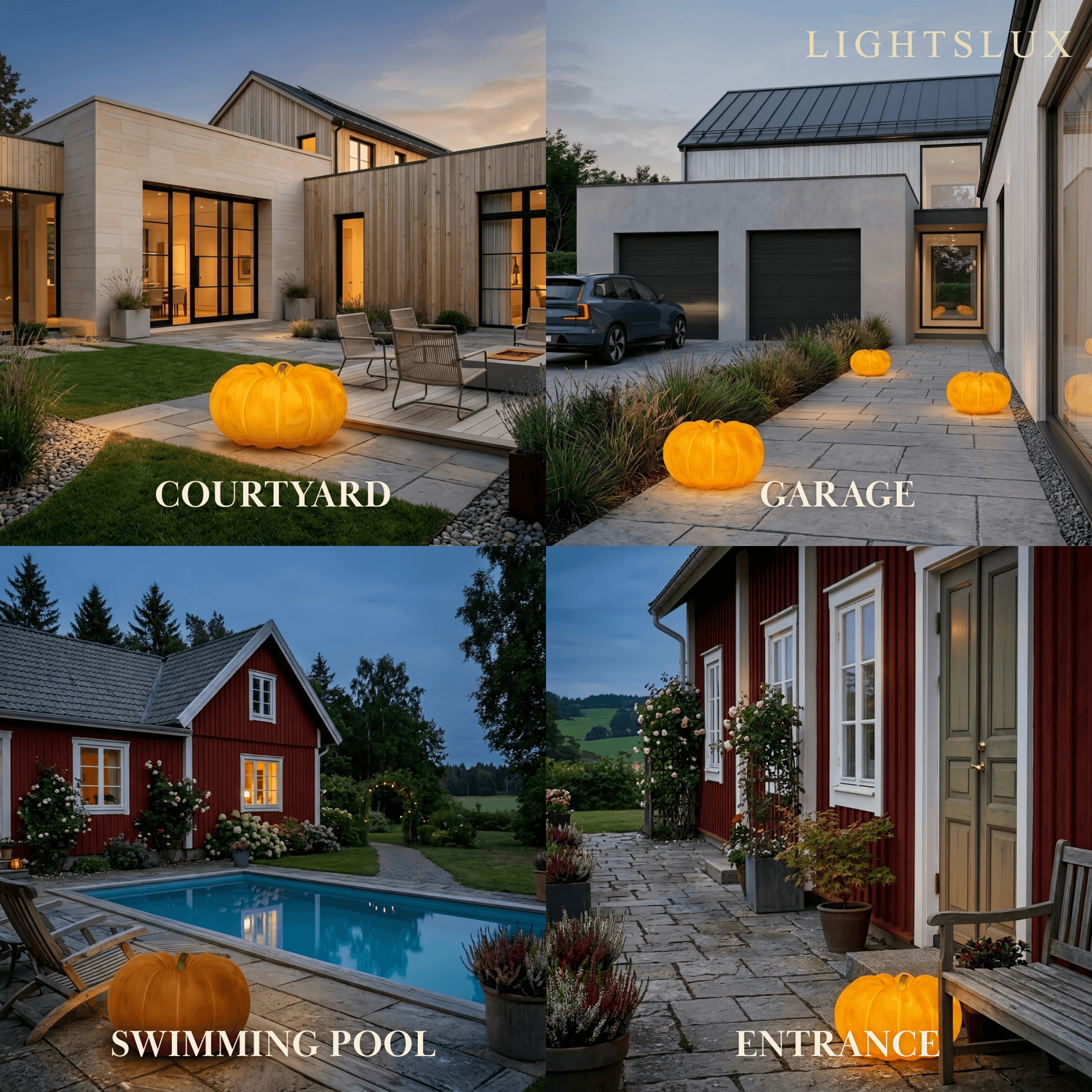 Vivara Farmhouse Pumpkin Floor Lamp--Resin for Courtyard