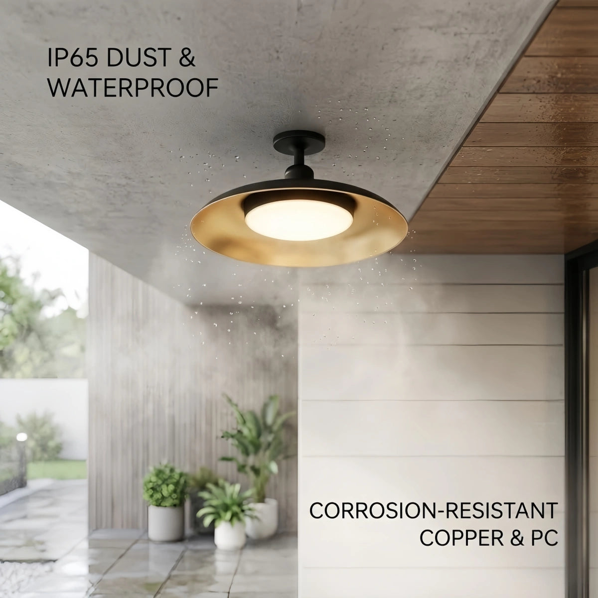 Arcato Retro Outdoor Ceiling Light--Copper Alloy for Bathroom