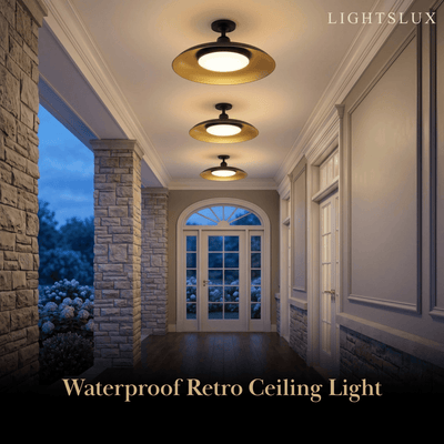 Arcato Retro Outdoor Ceiling Light--PC for Courtyard
