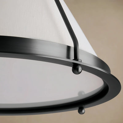 Vivara Deckenleuchte Modern – Bronze-Metall mit Leinen-Schirm für Schlafzimmer
