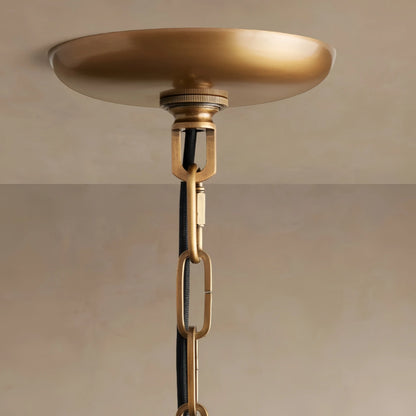 Art Deco Pendant Light -- Curved Textured Glass & Electroplated Brass