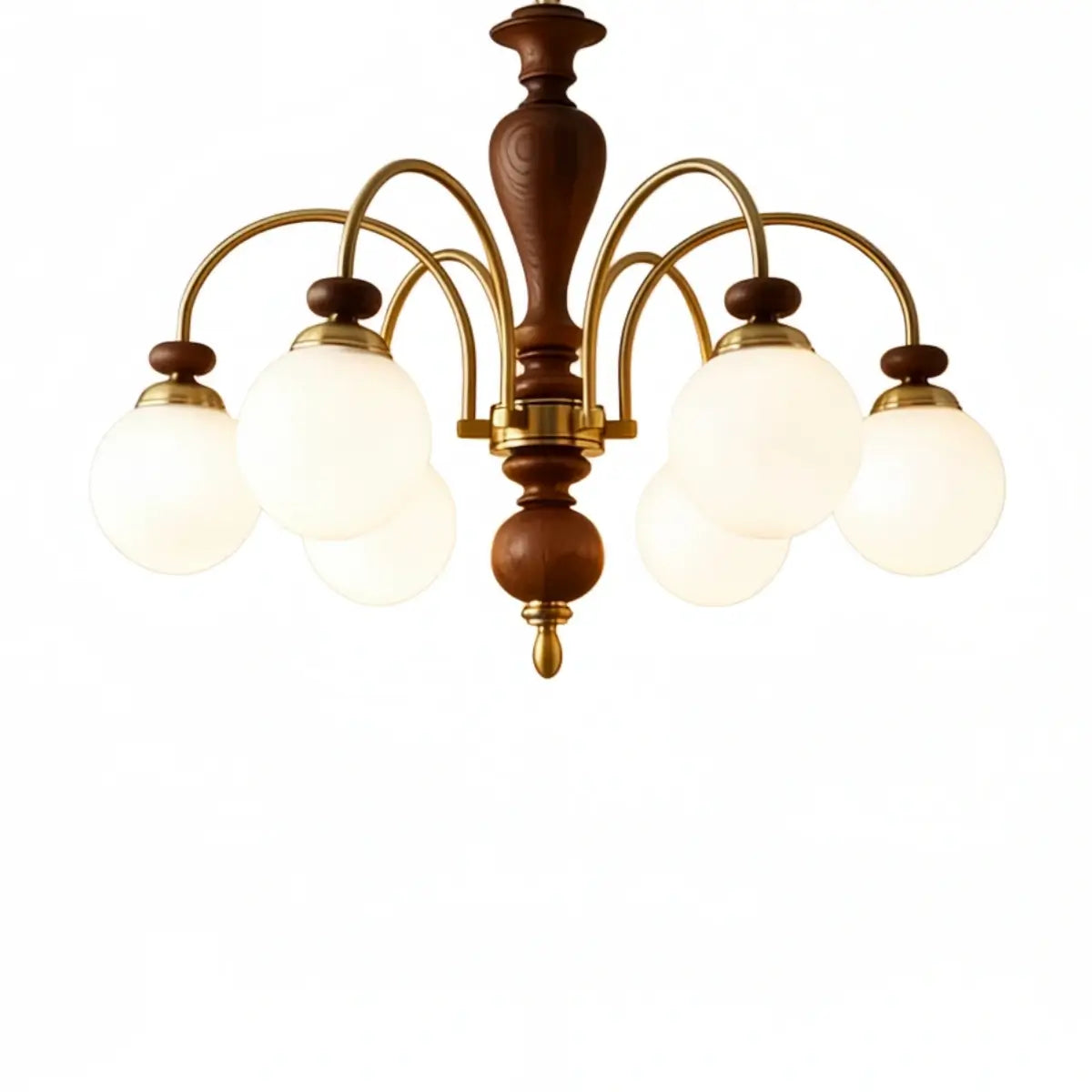 Velora Classic Wood & Glass Chandelier