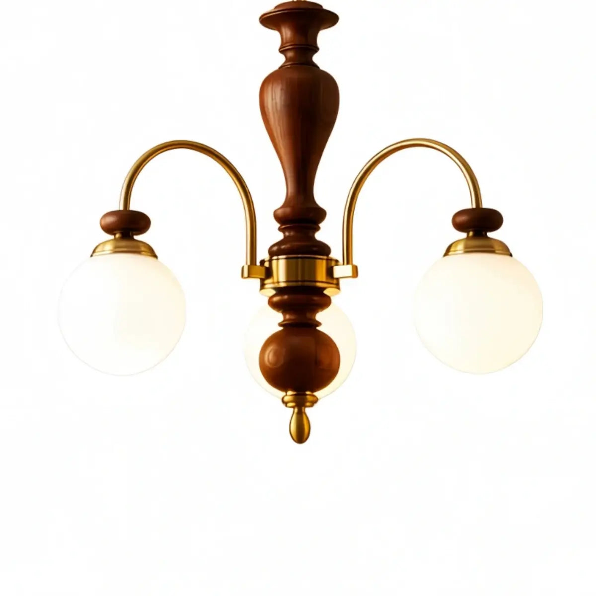 Velora Classic Wood & Glass Chandelier