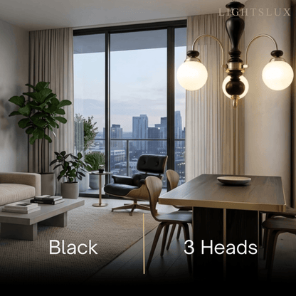 Velora Classic Wood & Glass Chandelier