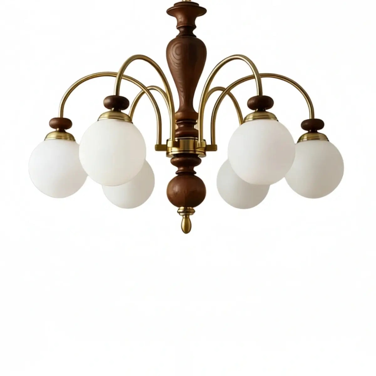 Velora Classic Wood & Glass Chandelier