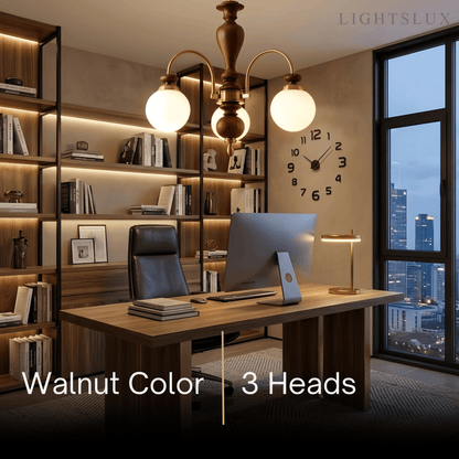 Velora Classic Wood & Glass Chandelier
