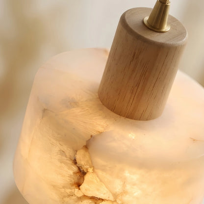 Alba Moderne Alabaster-Pendelleuchte – Messing & Weiß für das Esszimmer