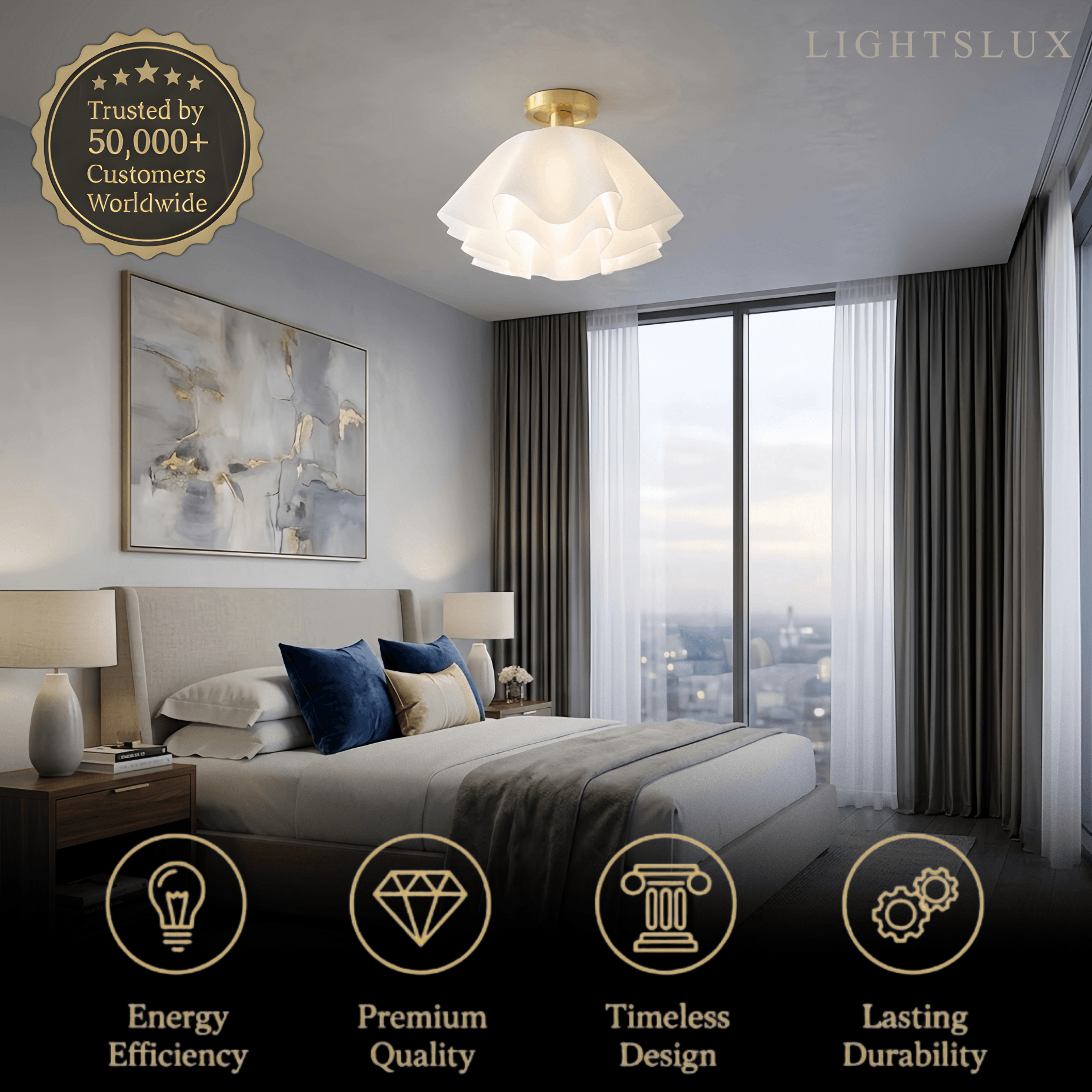 Velora Modern Flower-Shape Ceiling Light