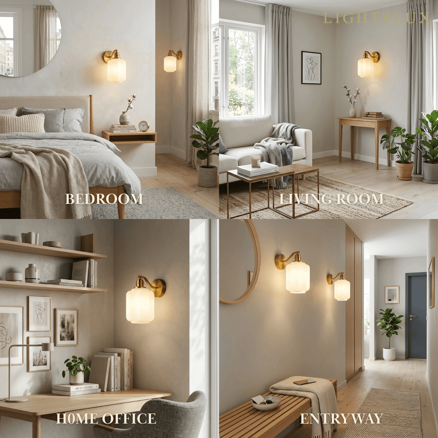 Modern Glass Wall Lamp — Metal Frame 
