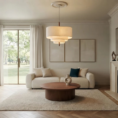 Zenno Moderne Stoff-Pendelleuchte – Weiß oder Grün für das Esszimmer