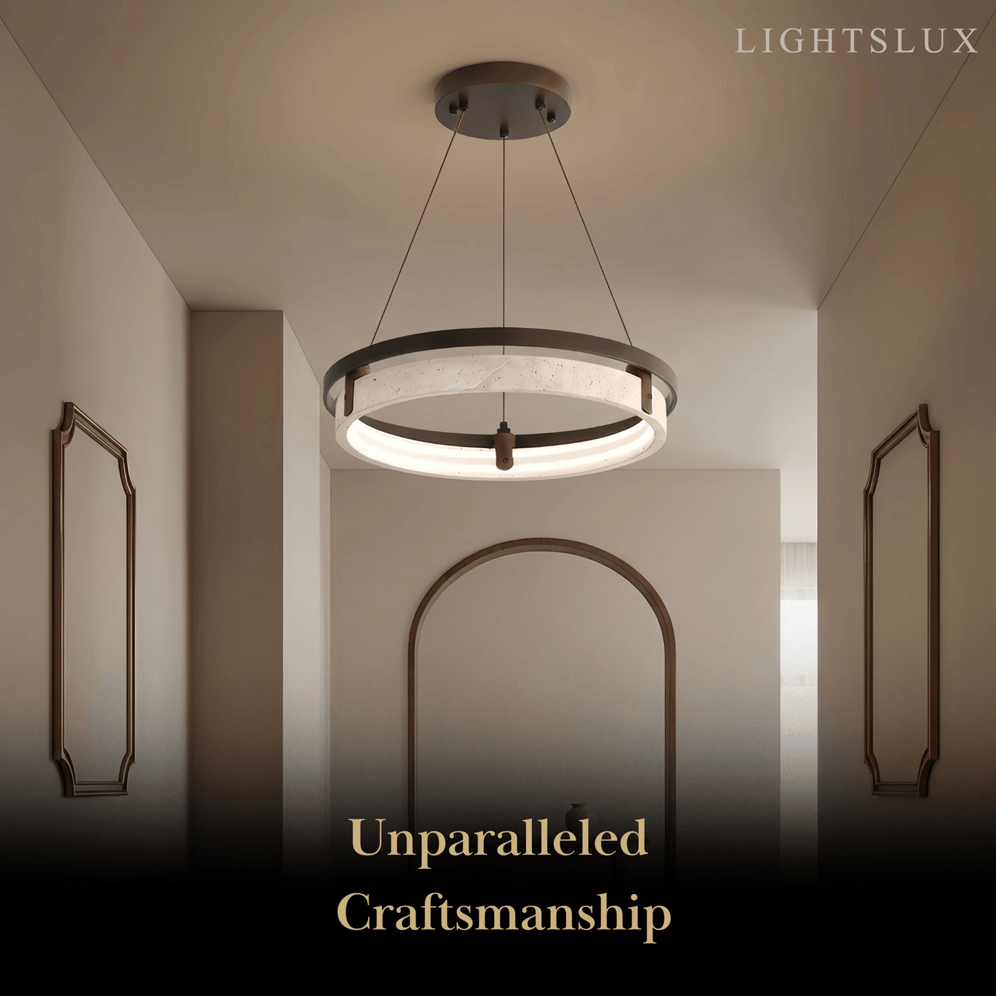 Modern Travertine Pendant Light