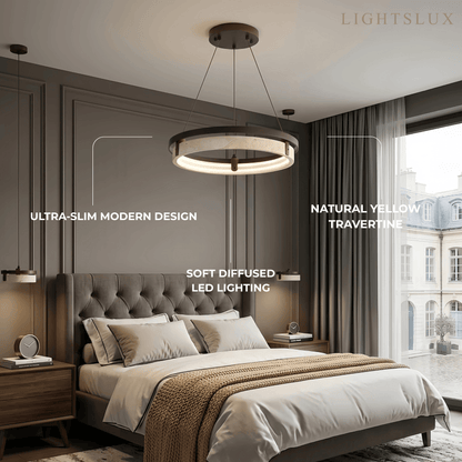 Modern Travertine Pendant Light