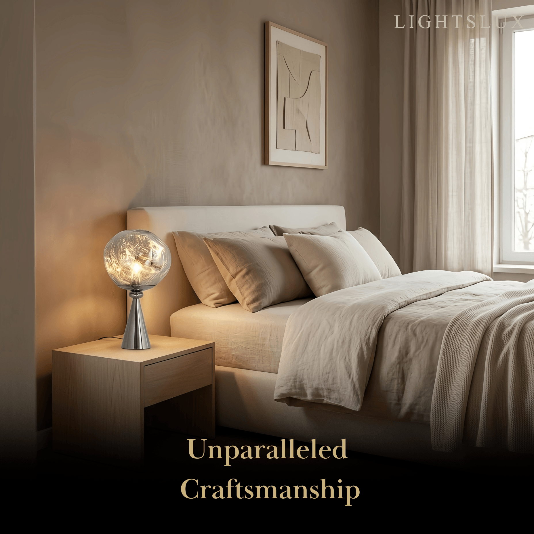 Contemporary Distorted Table Lamp – Metal & Acrylic