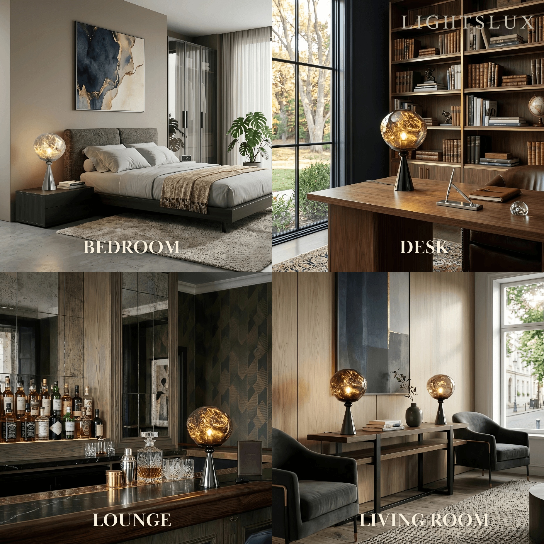 Contemporary Distorted Table Lamp – Metal & Acrylic