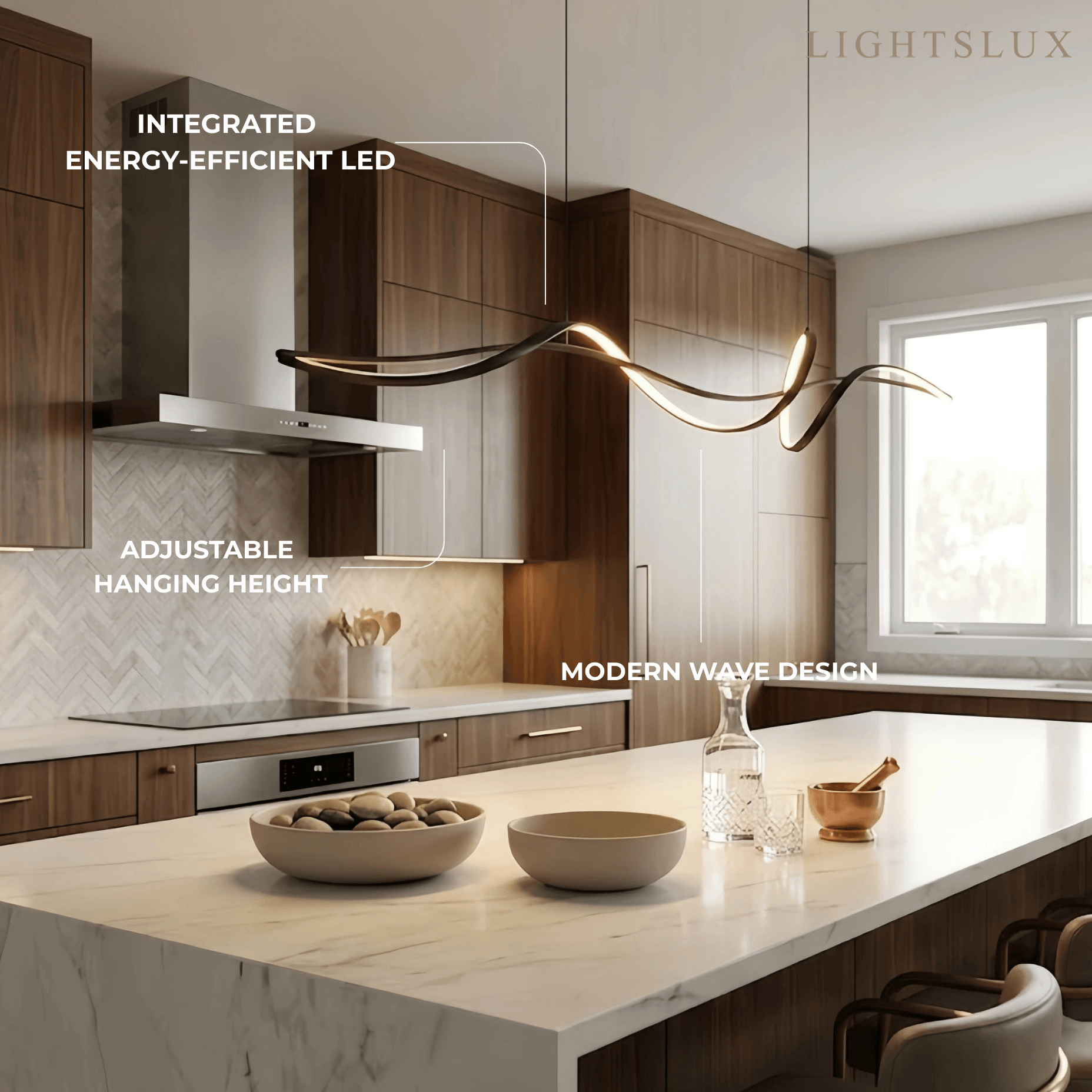 Modern LED Wave Pendant Light