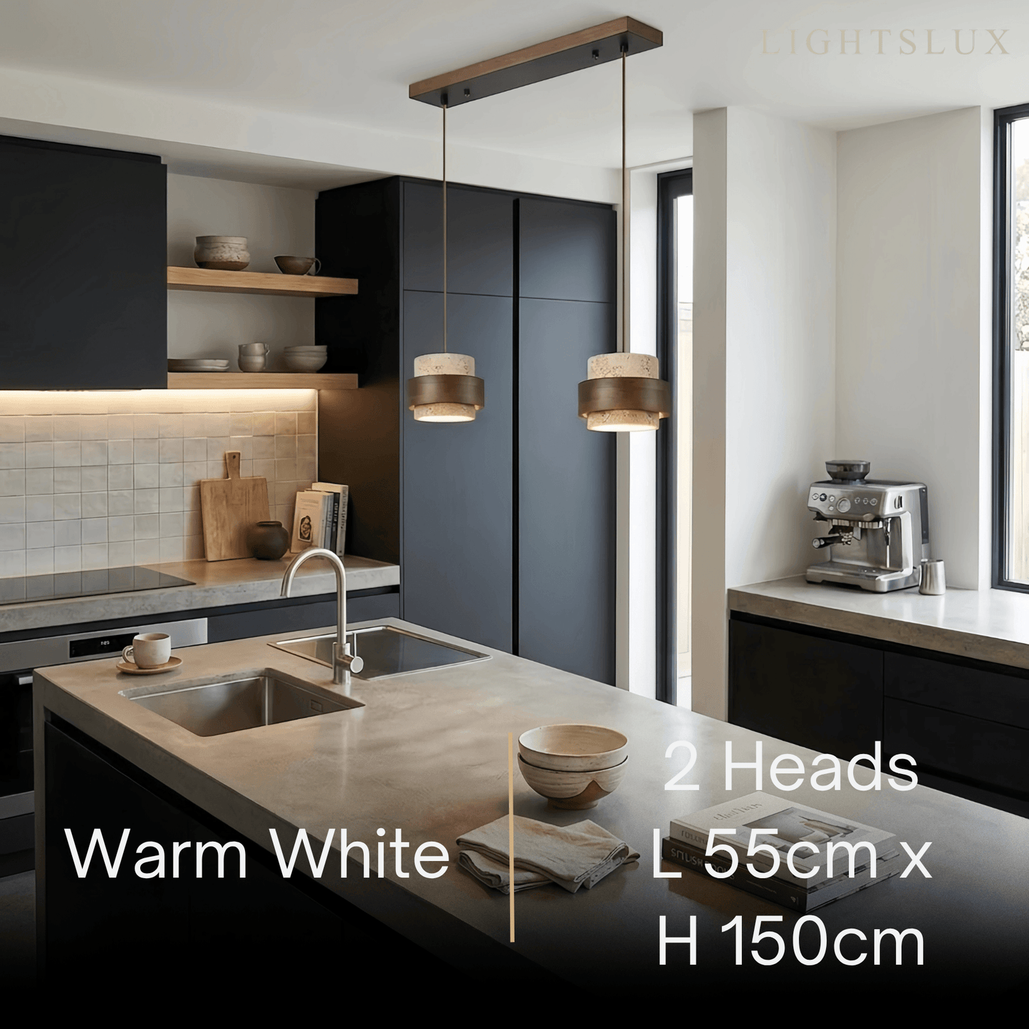 Strata Modern Travertine Pendant Light 