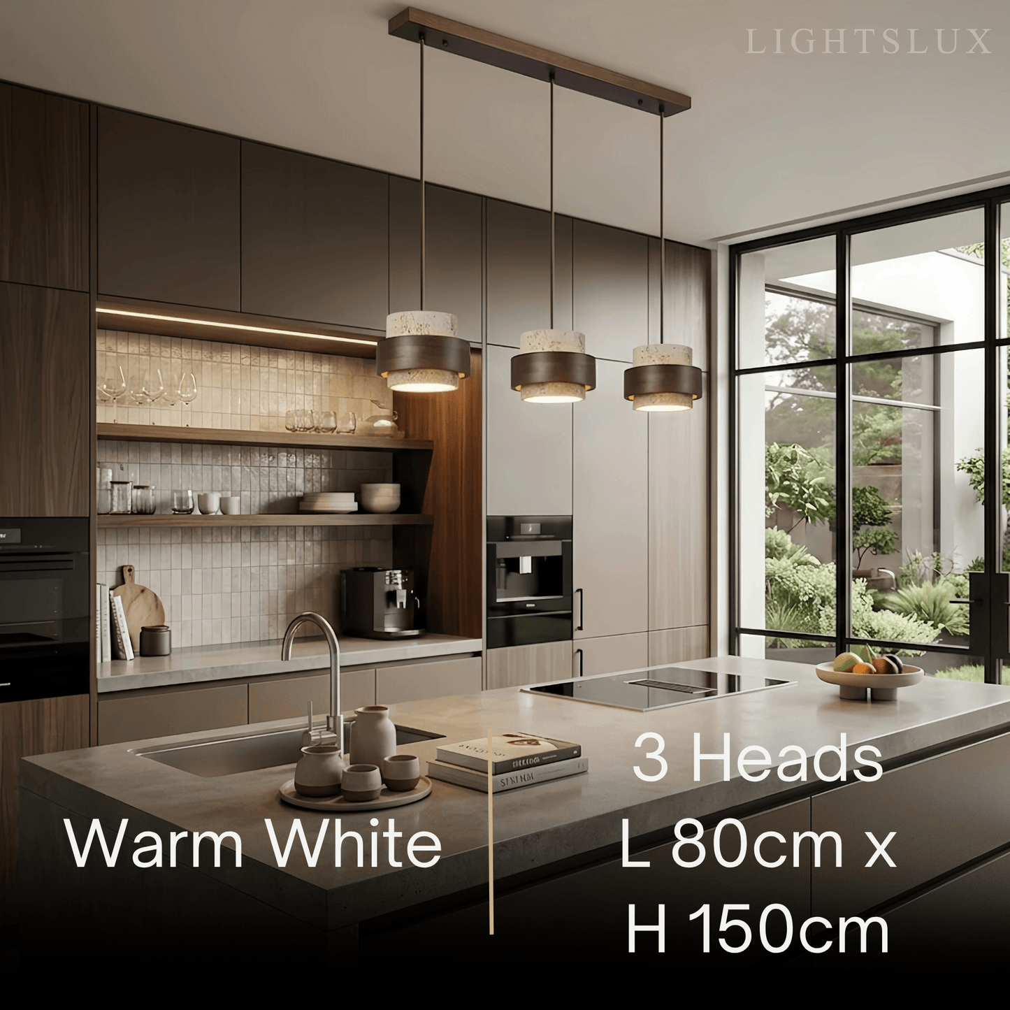 Strata Modern Travertine Pendant Light 