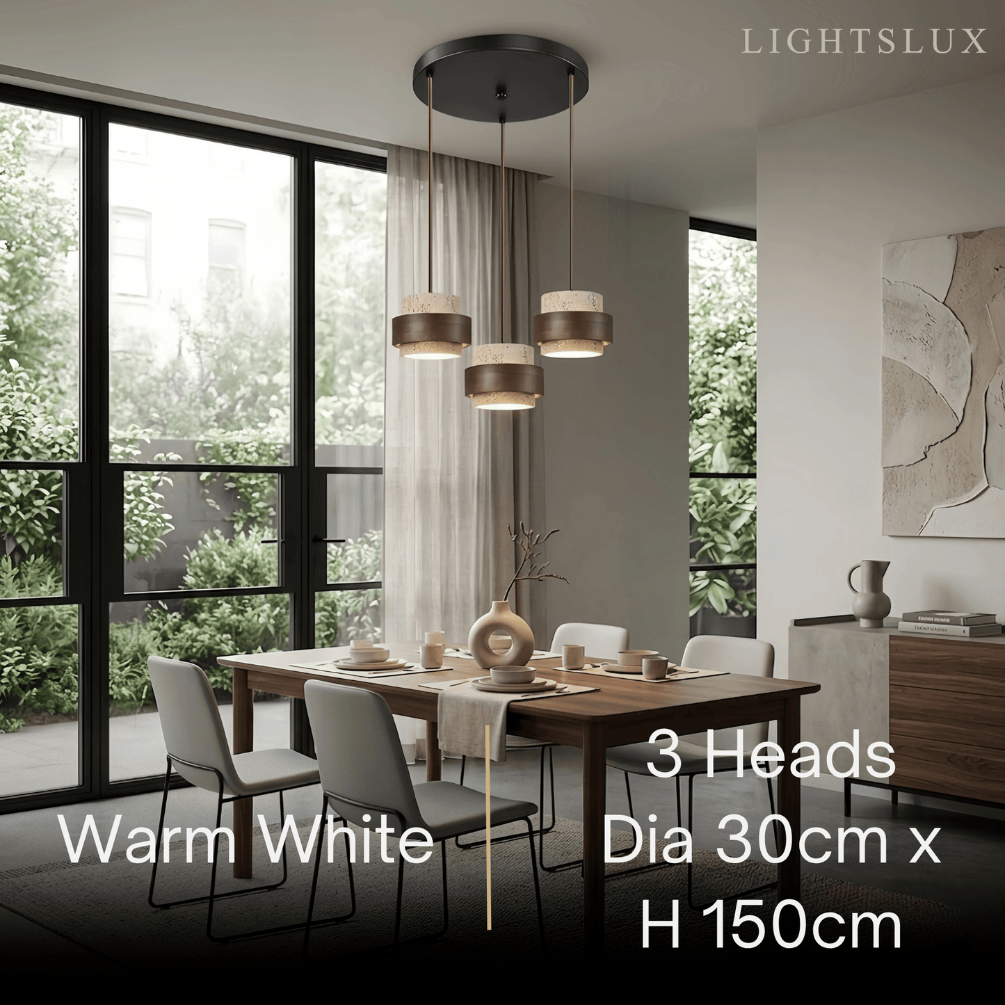 Strata Modern Travertine Pendant Light 