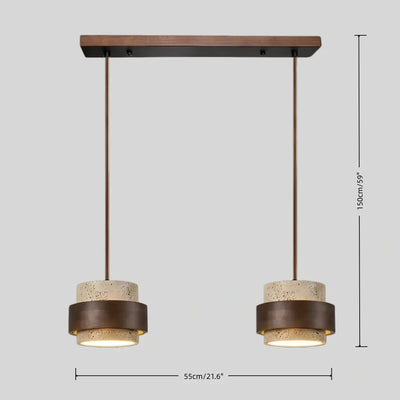 Strata Modern Travertine Pendant Light 