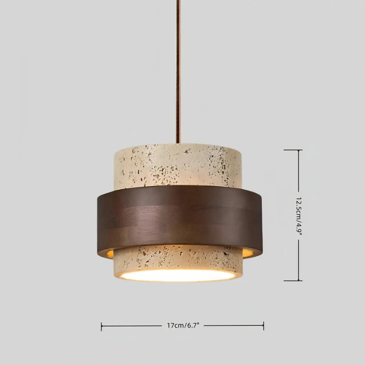 Strata Modern Travertine Pendant Light 