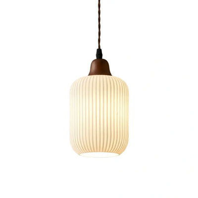 Contemporary Dome Pendant Light – Metal & Ceramic White 