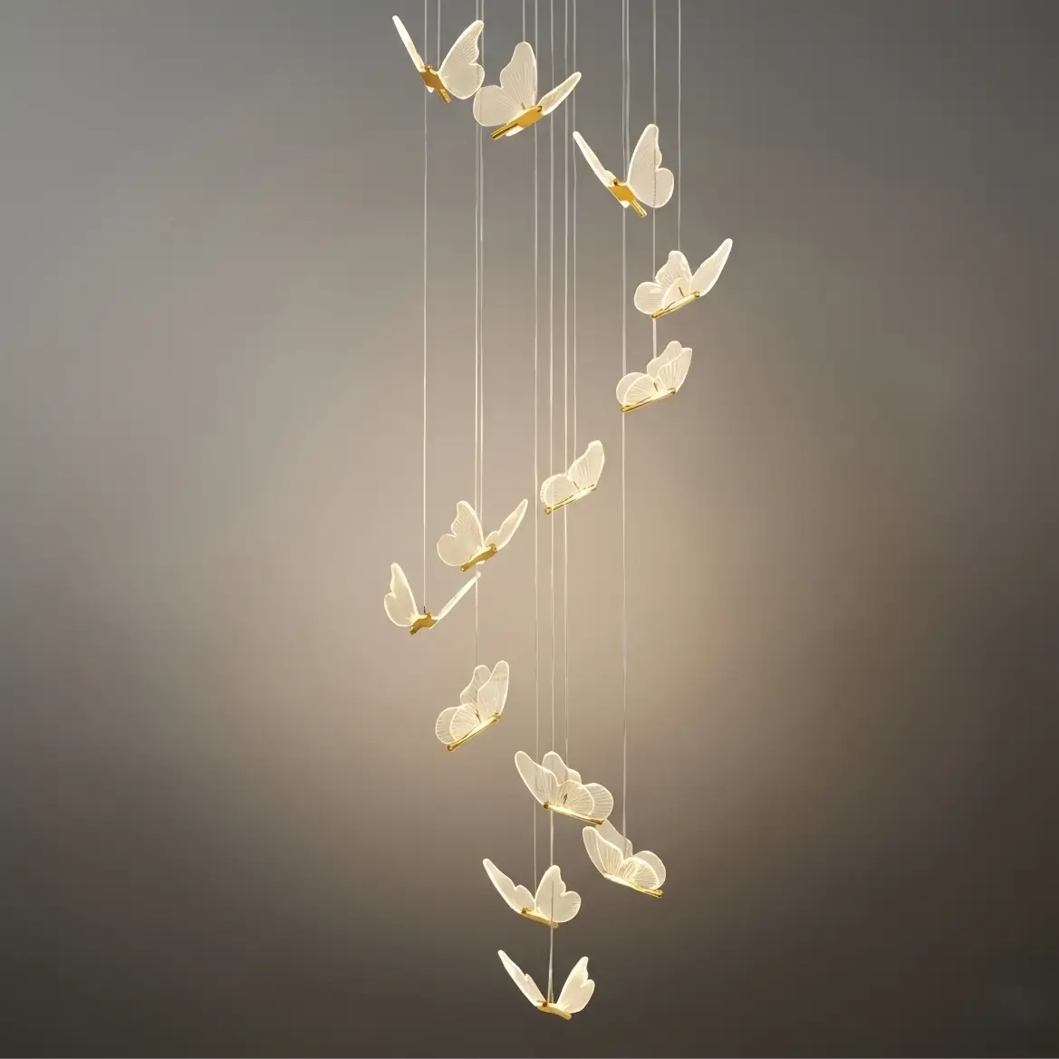 Modern Light‑Luxury Pendant Light — Metal & Acrylic with Butterfly Design