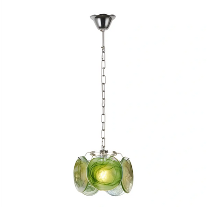 Modern Pendant Light — Hand-Dyed Glass & Metal with Multi-Color