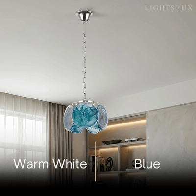 Modern Pendant Light — Hand-Dyed Glass & Metal with Multi-Color