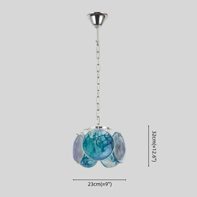 Modern Pendant Light — Hand-Dyed Glass & Metal with Multi-Color
