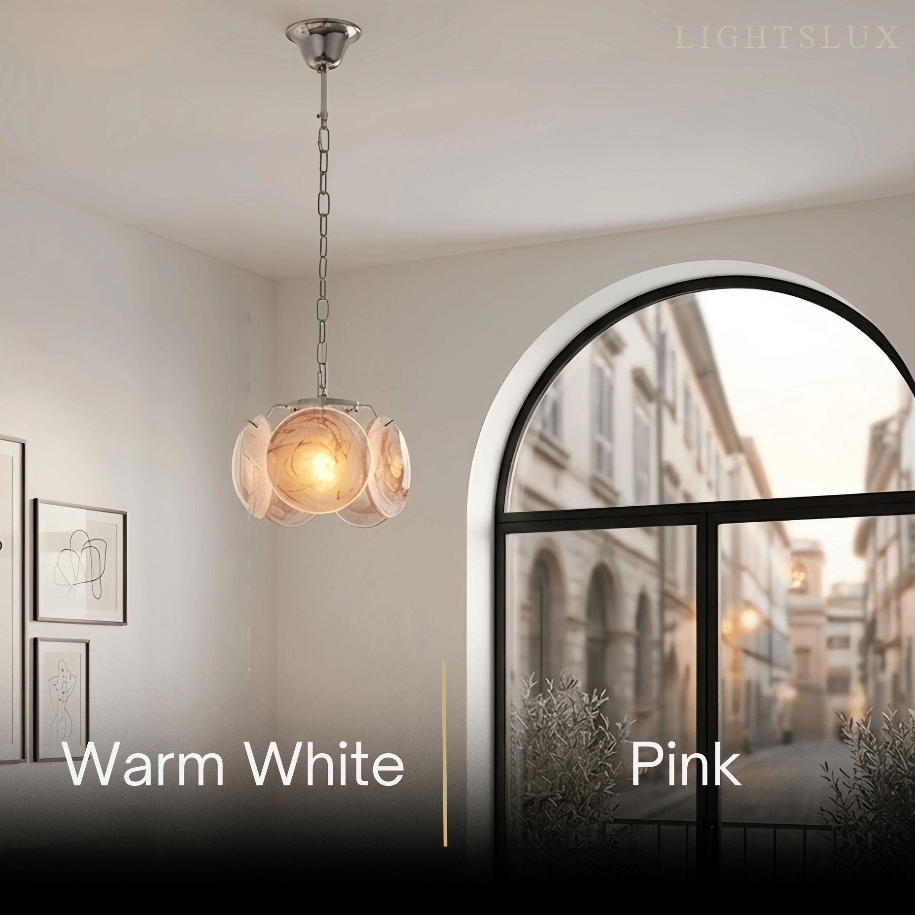 Modern Pendant Light — Hand-Dyed Glass & Metal with Multi-Color