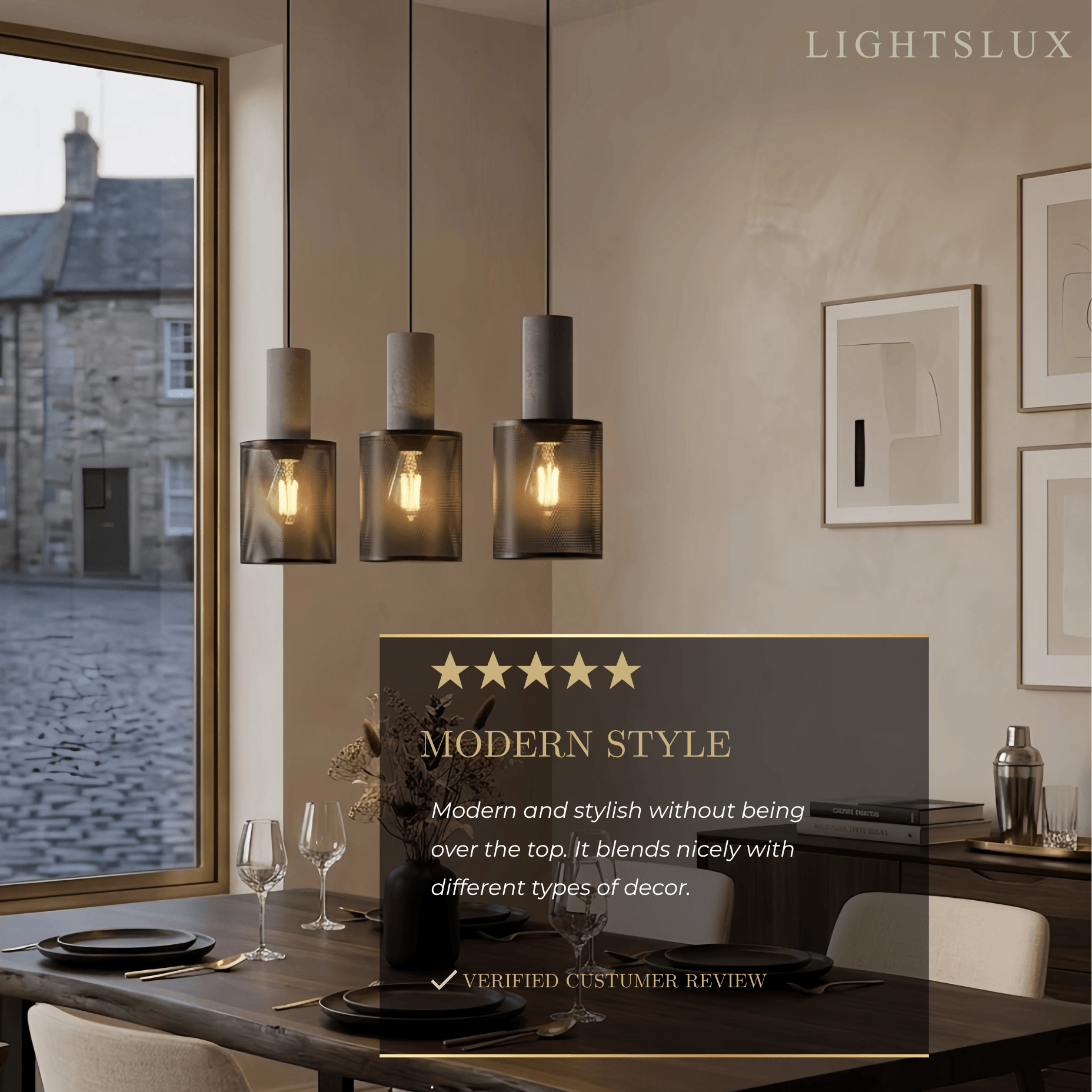 Ferron Industrial Cement Pendant Light – Six Sizes & Adjustable Cable for Kitchen Island/Dining Room/Bedroom