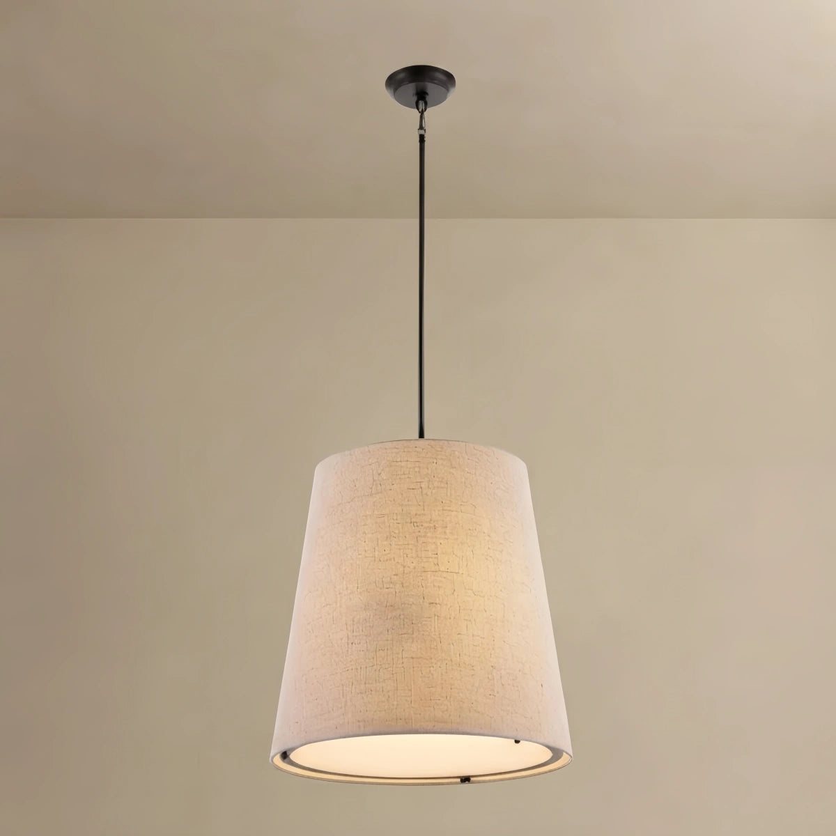 Zenno Wabi-sabi Fabric Pendant Light — Natural Linen for Dining Room