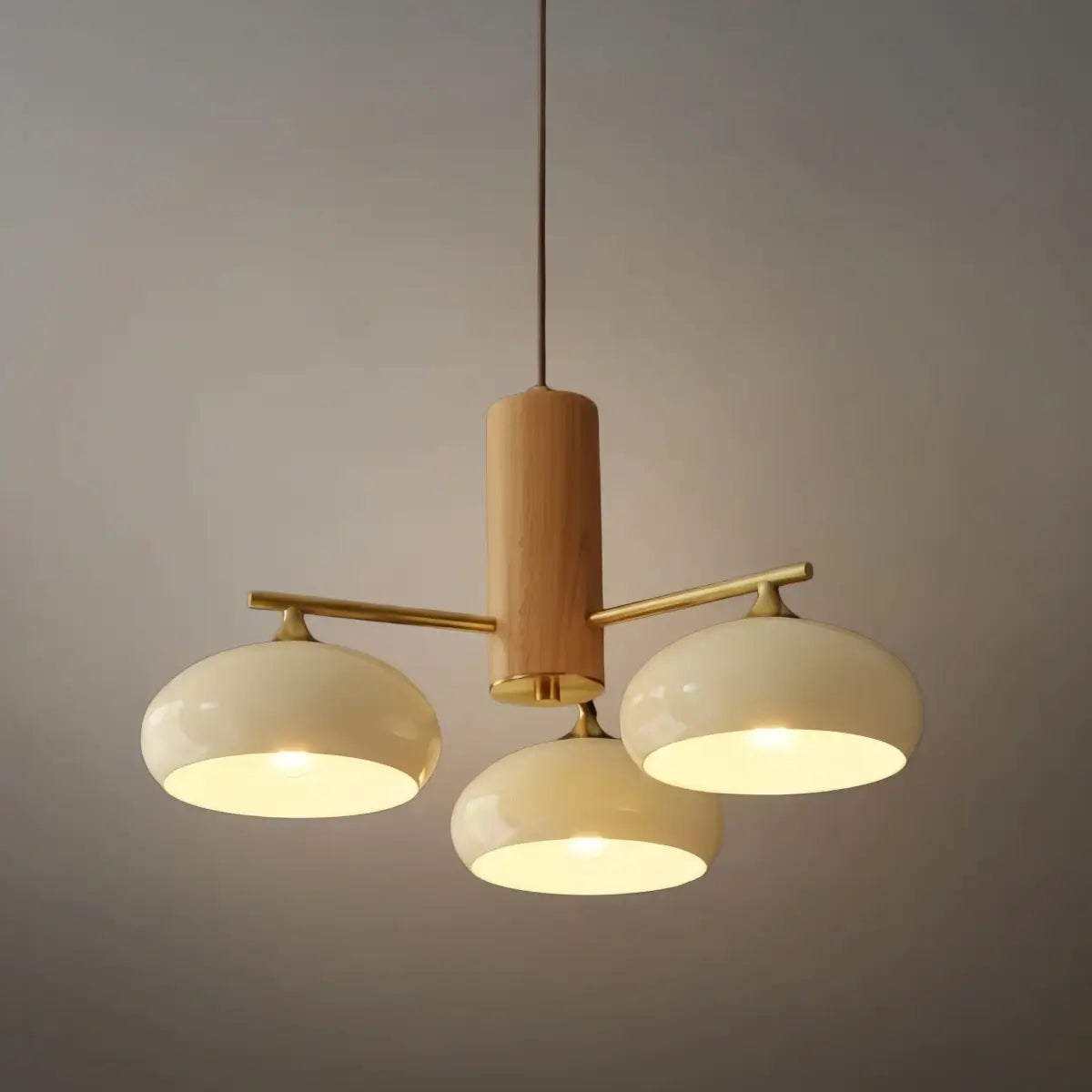 Modern Wood & Glass Chandelier 