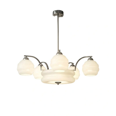 Art Deco Vintage Glass Chandelier 