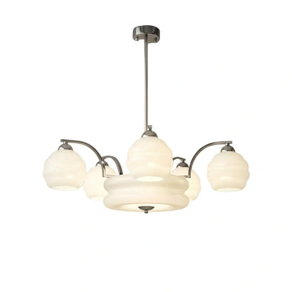 Art Deco Vintage Glass Chandelier 