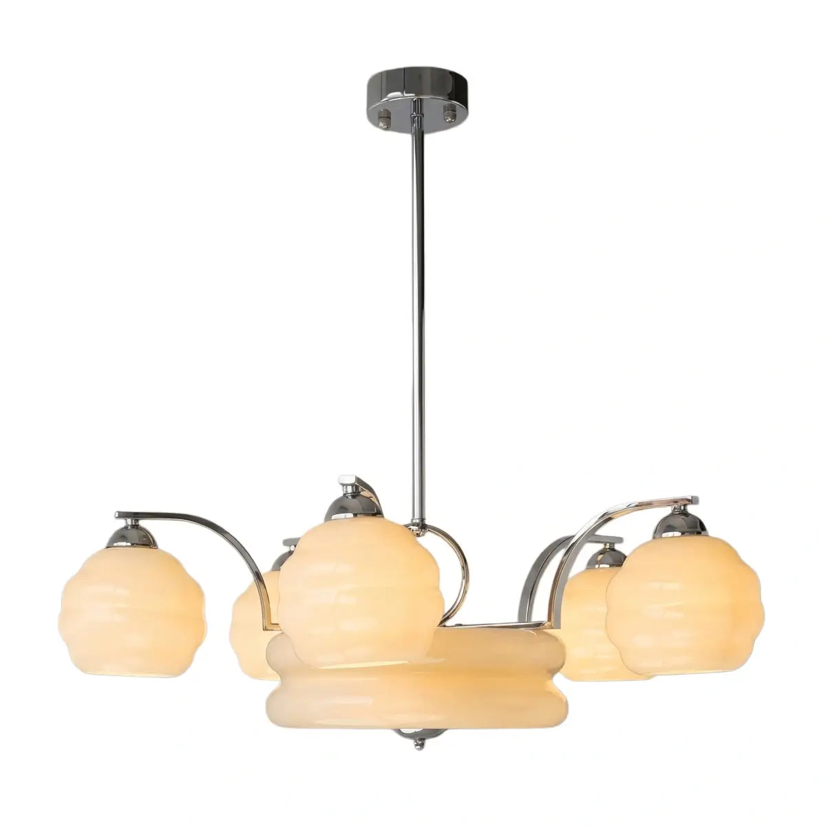 Art Deco Vintage Glass Chandelier 